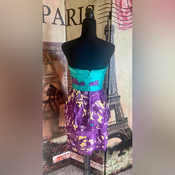 BCBG Maxazria Purple and Turquoise dress-Size 4 - Picture 3 of 6